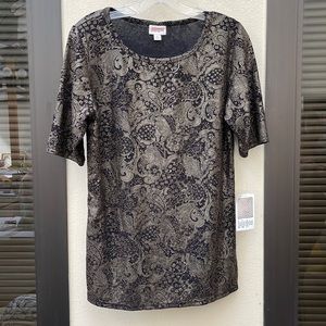 LulaRoe Gigi - Black and Gold Top